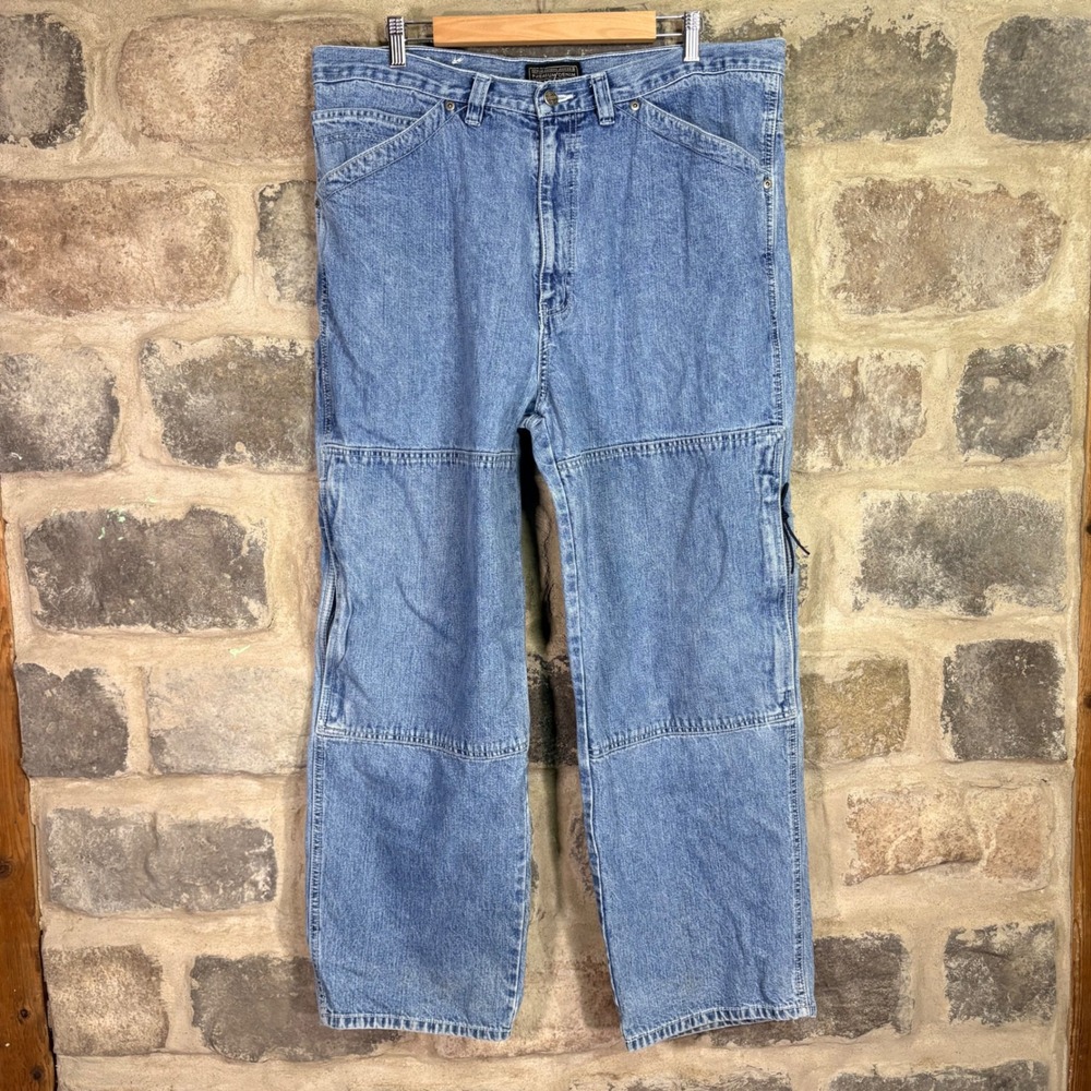 Sonoma Jean Co Mens Carpenter Jeans 38x30 Light Wash Double Knee Utility Denim